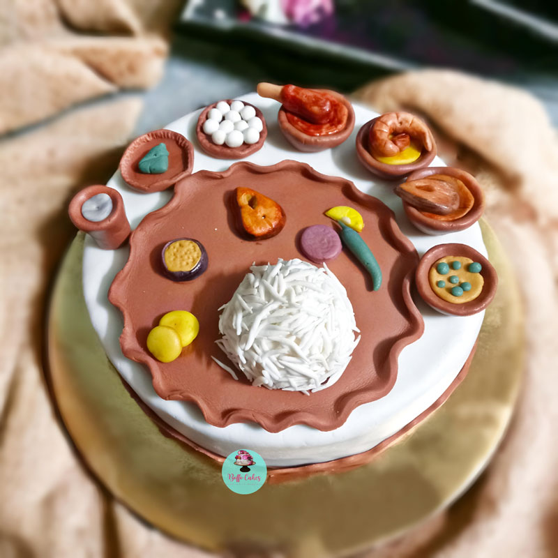 Bengali-Thali-Theme-Cake